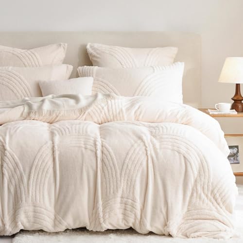 Freyamy Plüsch Bettwäsche 135x200cm 4teilig Beige Getuftet Flauschig Winterbettwäsche Flanell Coral Fleece Cashmere Touch Deckenbezug Warme Bettbezug mit Reißverschluss und 1 Kissenbezug 80x80cm Freyamy Plüsch Bettwäsche 135x200cm 4teilig Beige Getuftet Flauschig Winterbettwäsche Flanell Coral Fleece Cashmere Touch Deckenbezug Warme Bettbezug mit Reißverschluss und 1 Kissenbezug 80x80cm von Freyamy