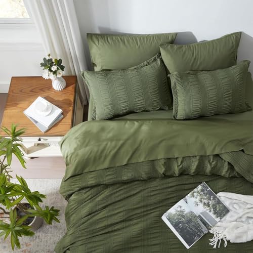 Freyamy Seersucker Kissenbezug 40x80cm 2er Set Olivengrün Grün Geprägt Streifen Strukturiert Chic Kopfkissenbezug Gebürstet Microfaser Weiche Kissenhülle Bequem Kissenbezug mit Reißverschluss Freyamy Seersucker Kissenbezug 40x80cm 2er Set Olivengrün Grün Geprägt Streifen Strukturiert Chic Kopfkissenbezug Gebürstet Microfaser Weiche Kissenhülle Bequem Kissenbezug mit Reißverschluss von Freyamy