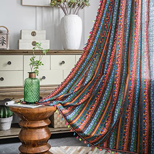 Freyamy Vorhang 160x150cm Boho Bunt Grün Baumwolle Leinen Landhausstil Vintage Vertikale Streifen Blickdicht Gardinen mit Beige Quasten 2er Set Geometrisch Makramee Verdunklungsvorhänge Bauernhaus Freyamy Vorhang 160x150cm Boho Bunt Grün Baumwolle Leinen Landhausstil Vintage Vertikale Streifen Blickdicht Gardinen mit Beige Quasten 2er Set Geometrisch Makramee Verdunklungsvorhänge Bauernhaus von Freyamy