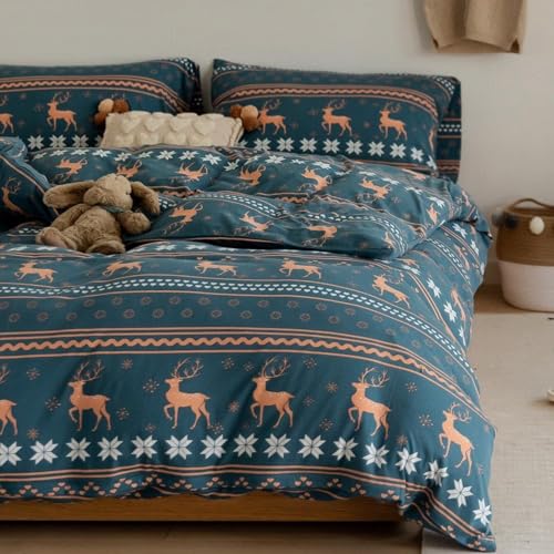 Freyamy Weihnachts Bettwäsche Set 135x200cm 4teilig Mädchen Blau Bunt Weihnachtselch Bettwaren-Sets Mikrofaser Kinder Deckenbezug 2 Bettbezug mit Reißverschluss und 2 Kissenbezug 80x80cm Freyamy Weihnachts Bettwäsche Set 135x200cm 4teilig Mädchen Blau Bunt Weihnachtselch Bettwaren-Sets Mikrofaser Kinder Deckenbezug 2 Bettbezug mit Reißverschluss und 2 Kissenbezug 80x80cm von Freyamy