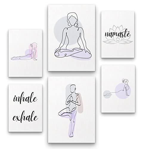 Freyheit | Poster Set | 6 Bilder als stilvolle Wanddeko | 2X DIN A4 und 4X DIN A5 | OHNE Rahmen (Yoga) von Freyheit