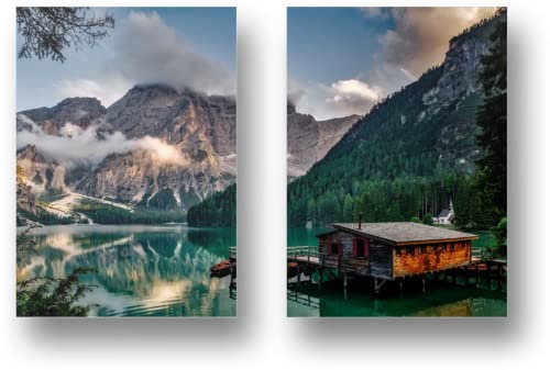 Freyheit | Premium Poster Set | stilvolles 2er-Set mit Landschaftsbildern in Farbe | 2 Stück in DIN A4 (21x30cm) | OHNE Bilderrahmen (Berge) von Freyheit