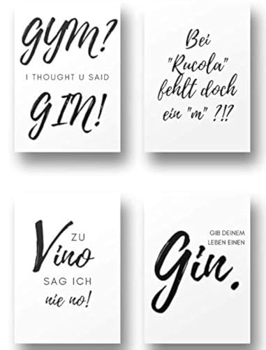 Freyheit | Premium Poster Set | stilvolles Bilder-Set für Wohnzimmer oder Schlafzimmer in schwarz-weiß | DIN A4 oder A3 (21 * 30cm oder 30x42cm) | OHNE Bilderrahmen (Sprüche, A4 (21cm*29,7cm)) von Freyheit