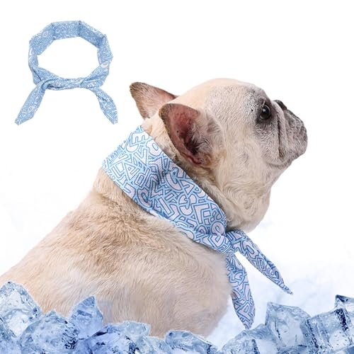 Dog Cooling Bandana - Instant Cooling Pet Bandanas, Polyester Summer Triangle Scarfs Bibs - Soft Breathable Pet Neck Wrap for Outdoor Camping City Walks Exercise Countryside Hikes - Diffrent Sizes von Frfik