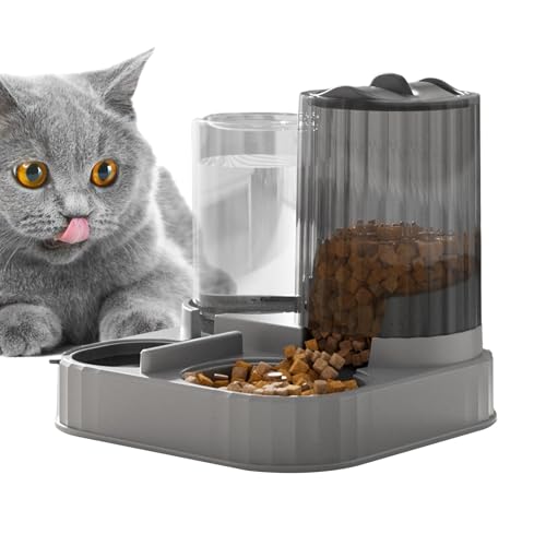 Frfik Automatischer Futterautomat | 2 in 1 Große Fütterungsschale | Automatischer Tiernapf Mit Wassernapf,Für Kleine Und Mittelgroße Hunde Katzen Haus Wohnung von Frfik