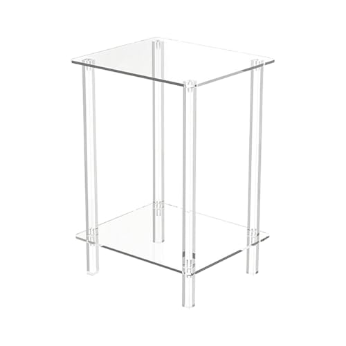 Frfik Beistelltisch - Sofatisch, Nachttisch - Moderner Acryl-Tisch mit Edelstahlrahmen | Transparenter kleiners Tisch mit 2 & 3 Ebenen | Platzsparender Organizer für Schlafzimmer, Wohnzimmer & Büro von Frfik