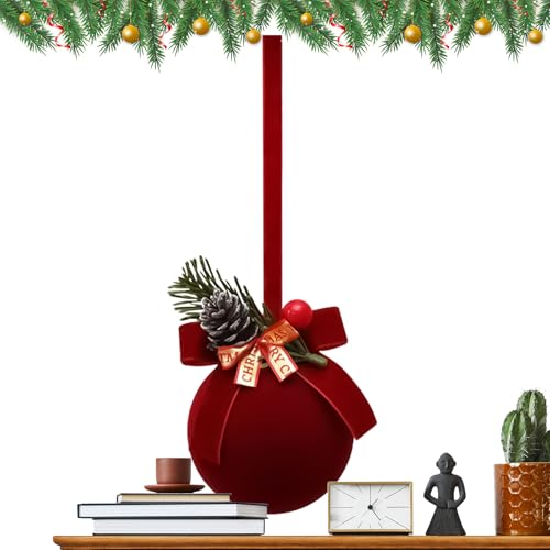 Frfik Christmastree Deko | Weihnachtskugeln Rot Geflockt - Bruchsichere Aufhängbare Rote Deko Für Weihnachtsfest Party Fenster Festambiente Frfik Christmastree Deko | Weihnachtskugeln Rot Geflockt - Bruchsichere Aufhängbare Rote Deko Für Weihnachtsfest Party Fenster Festambiente von Frfik