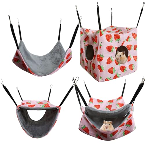 Frfik Hängematte für Kleintiere – bequeme Hängematte für Eichhörnchen – Zubehör Käfig rutschfest Schlafhaus bequem Chinchillas Hamster Frfik Hängematte für Kleintiere – bequeme Hängematte für Eichhörnchen – Zubehör Käfig rutschfest Schlafhaus bequem Chinchillas Hamster von Frfik