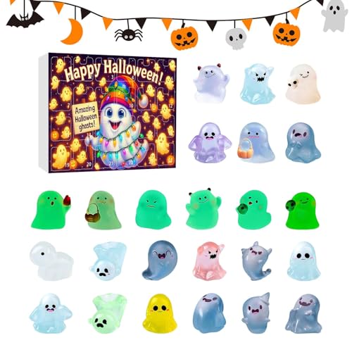 Frfik Halloween Miniatur Adventskalender | 24-Tägiger Halloween Countdown Kalender mit Miniaturen | Sammelbare Leuchtfiguren Deko Für Kinder Jugendliche Erwachsene Paare Freunde von Frfik