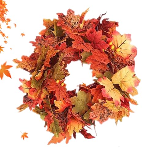 Frfik Herbstgirlande Für Kamin,1.7 Meter Ahornblatt Girlande Mit LED Beleuchtung - Künstliche Deko Für Erntedankfest Innen Außen Party Zuhause Wohnzimmer Haustür von Frfik
