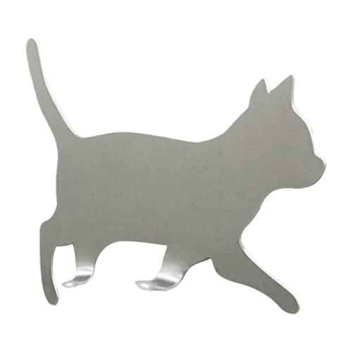 Frfik Schlüsselhalter In Katzenform,Gehende Niedliche Katze Handtuch Haken - Wandmontage Klebe Gehende Tiere | Für Zuhause Badezimmer Tür Dusche von Frfik