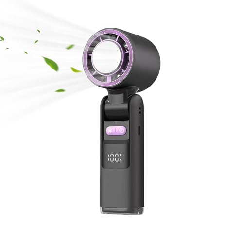 Frfik Tragbarer Handventilator,Tragbarer Handfächer Kühlend | Wiederaufladbarer Klappbarer LED Ventilator Für Camping Urlaub Familie Zubehör Frfik Tragbarer Handventilator,Tragbarer Handfächer Kühlend | Wiederaufladbarer Klappbarer LED Ventilator Für Camping Urlaub Familie Zubehör von Frfik