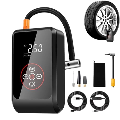 Frfik Tragbarer Luftkompressor - Reifenluftpumpe Für Auto - Elektrische Pumpe Mit Automatischer Abschaltung Und LED Anzeige Für Motorrad Auto Zelt Camping LKW Frfik Tragbarer Luftkompressor - Reifenluftpumpe Für Auto - Elektrische Pumpe Mit Automatischer Abschaltung Und LED Anzeige Für Motorrad Auto Zelt Camping LKW von Frfik