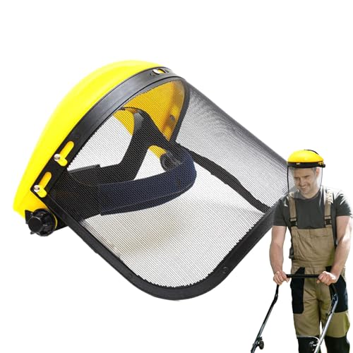 Gesichtsschutz Maske Mit Drahtvisier Für Gartenarbeit – Pp Schutzhelm Mit Netzschirm Für Motorsäge Freischneider Rasentrimmer Holzfäller Forstarbeit Baumpflege Outdoor Sicherheitshelm Einstellbar von Frfik