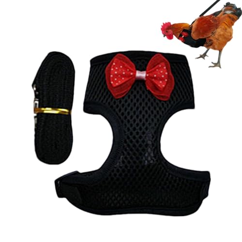 Mesh-Tuch Hühnergeschirr - Atmungsaktives Kleintier-Trainingsgeschirr | Verstellbare Hühnerleine aus Mesh, Brustgeschirr für Hühner, & Gänse, leicht & komfortabel für Outdoor-Spaziergänge von Frfik