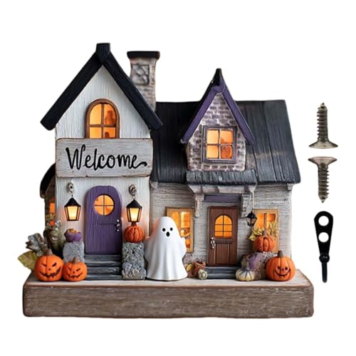 Schlüsselhalterhaken - 30 cm Hexenschlüsselhalter - Holzkürbis Wanddekoration | Rustikale Urlaubswandhaken für Schlüssel, Hüte und Taschen | Halloween & Weihnachtshauthaus-Holzschlüsselregal für Einga von Frfik