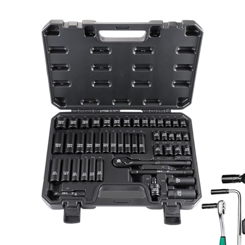 Socket -Set, Legierungs -Stahl -Ratschen -Set, 15,35 -Zoll -Antriebssocket -Set mit Bits | Automatische Reparatur -Ratschen -Set | Socket Kit mit Bits Metric 72 Zähne -Ratschenschlüssel für -, San von Frfik