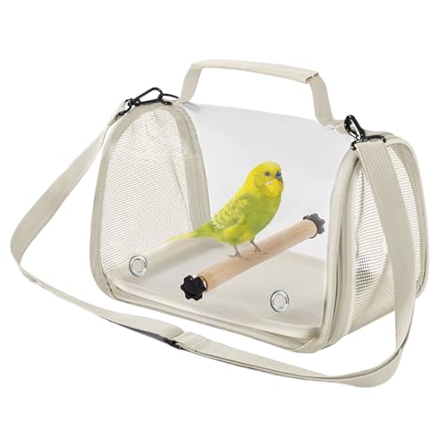 Vogelkäfig - Vogel-Tragetasche - Klappbarer Aufbewahrungsrucksack | Tragbarer Transportkäfig für kleine Vögels & Haustiere – Atmungsaktive Vogeltasche Sitzstange, Tablett & Kissen für Reisen & Outdoor von Frfik
