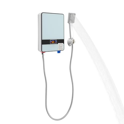 6500W Elektrischer Warmwasserbereiter Durchlauferhitzer mit Fernbedienung, LCD-Touchscreen Durchlauferhitzer 86-131°F Frequenzumwandlung Mini Warmwasserbereiter Elektrisch für heißes Wasser Regal Wan von Fricienc