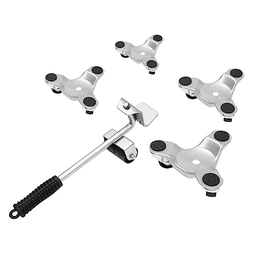 Möbellift-Set 4 PP-Transportrollen und 1 Möbellifter Möbelroller 360° drehbar Möbeltransportroller mit Anti-Rutsch-Polstern Maximale Belastung 200 kg Möbeltransport-Rollense von Fricienc