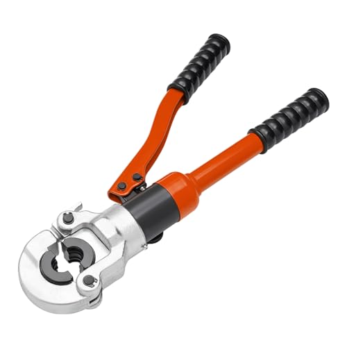 Presszange V-Kontur Crimpzange für Kunststoffrohr Aluverbundrohr Profi Presszange mit drehbarem Kopf Gummigriff Manuellem Kolbenventil Hydraulische Druckklemme von Fricienc