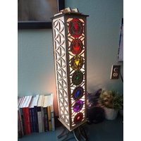 Seven Chakra 2' Laser Cut Shoji Steh/Hängelampe von FrickinLasersShop