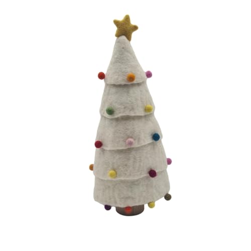 Frida Feeling - 2454 - Weihnachtsbaum, Filz, weiß, mit Holzständer, 30cm, Handarbeit von Frida Feeling