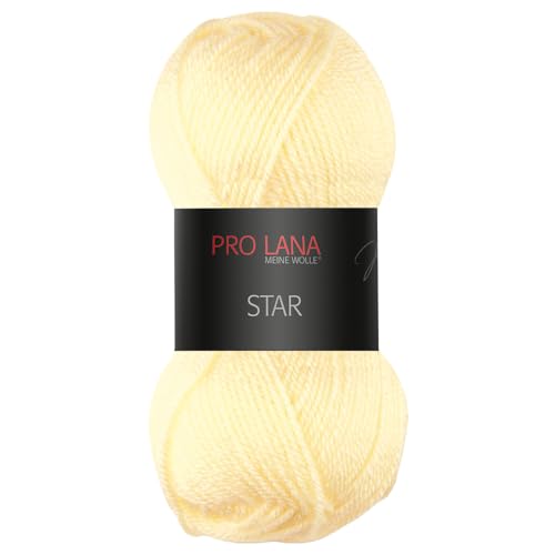 Frida's Wollhaus Pro Lana 50 g Star Stricken Häkeln Wolle Garn weich pflegeleicht 39 Farben (02 | Creme) von Frida's Wollhaus