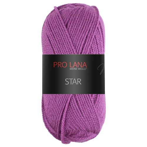 Frida's Wollhaus Pro Lana 50 g Star Stricken Häkeln Wolle Garn weich pflegeleicht 39 Farben (44 | Lila) von Frida's Wollhaus