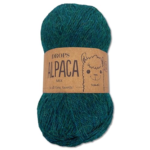 Frida's Wollhaus Drops 50 g Alpaca Alpaka Wolle Garn Häkeln Stricken weich 51 Farben (mix 7240 | Petrol) von Frida's Wollhaus