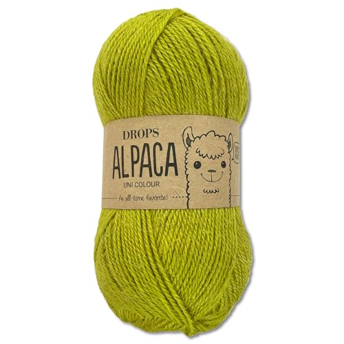 Frida's Wollhaus Drops 50 g Alpaca Alpaka Wolle Garn Häkeln Stricken weich 51 Farben (uni colour 2916 | Strahlendes Lime) von Frida's Wollhaus