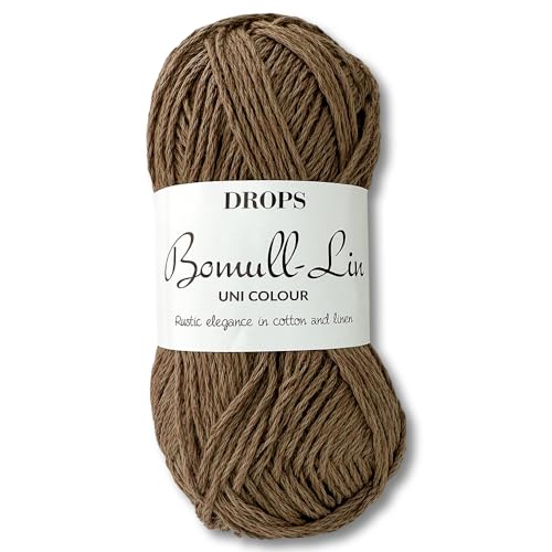 Frida's Wollhaus Drops 50 g Bomull-Lin Baumwollmischgarn Stricken Häkeln Wolle Garn 9 Farben (05 | Braun) von Frida's Wollhaus