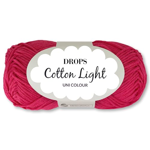 Frida's Wollhaus Drops 50 g Cotton Light Baumwollmischgarn Stricken Häkeln Wolle Garn 33 Farben (18 | Cerise) von Frida's Wollhaus