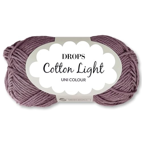 Frida's Wollhaus Drops 50 g Cotton Light Baumwollmischgarn Stricken Häkeln Wolle Garn 33 Farben (24 | Traube) von Frida's Wollhaus