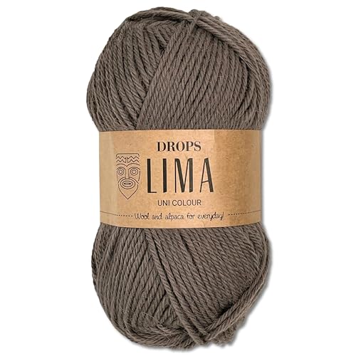 Frida's Wollhaus Drops 50 g Lima Uni Stricken Häkeln Schurwolle Alpaka Filzen 21 Farben (Uni 5310 | Taupe Grau) von Frida's Wollhaus