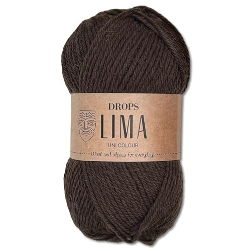 Frida's Wollhaus Drops 50 g Lima Uni Stricken Häkeln Schurwolle Alpaka Filzen 21 Farben (Uni 5610 | Taupe Dunkel) von Frida's Wollhaus