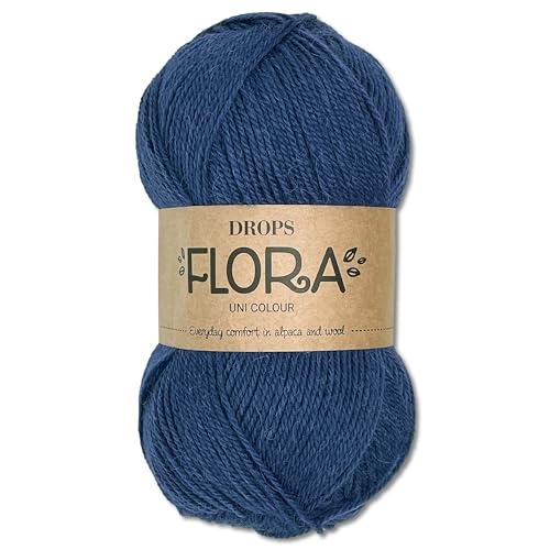 Frida's Wollhaus Drops 50g Flora Uni Stricken Häkeln Schurwolle Öke-Tex Alpaka Filzen17 Farben (Uni 10 | Indigo) von Frida's Wollhaus