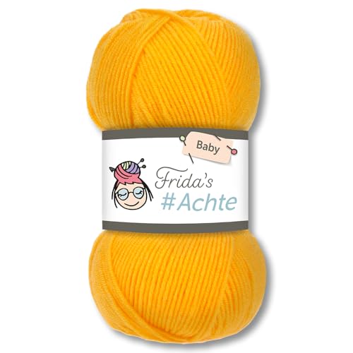 Frida's Wollhaus Frida's 100 g #Achte Babywolle Wolle Garn Stricken Häkeln Anti-Pilling 66 Farben (216 | Gelb) von Frida's Wollhaus