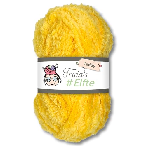Frida's Wollhaus Frida's 100 g #Elfte Teddy Amigurumi Stricken Häkeln Wolle Garn 24 Farben (984 | Gelb) von Frida's Wollhaus