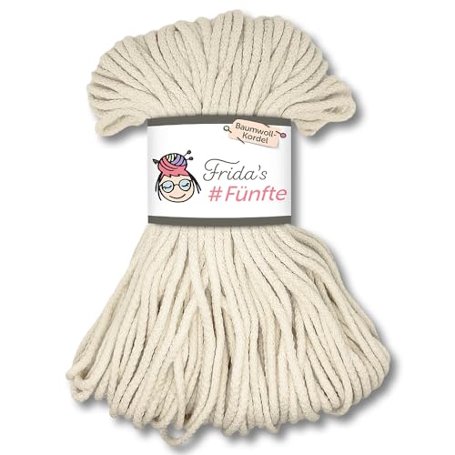 Frida's Wollhaus Frida's 250 g #Fünfte Baumwoll-Kordel Ø 5 mm Häkeln Stricken Makramee 30 Farben (752 | Natur) von Frida's Wollhaus