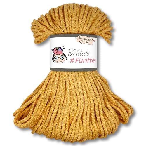 Frida's Wollhaus Frida's 250 g #Fünfte Baumwoll-Kordel Ø 5 mm Häkeln Stricken Makramee 30 Farben (764 | Gelb) von Frida's Wollhaus