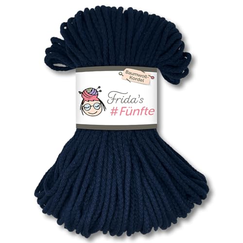 Frida's Wollhaus Frida's 250 g #Fünfte Baumwoll-Kordel Ø 5 mm Häkeln Stricken Makramee 30 Farben (784 | Marine) von Frida's Wollhaus