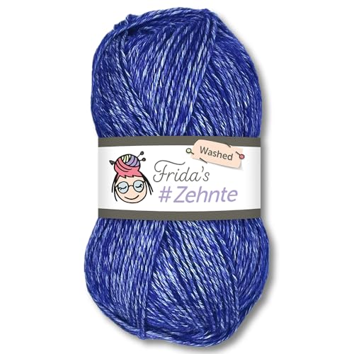 Frida's Wollhaus Frida's 50 g #Zehnte Washed Melange-Farben Stricken Häkeln Wolle Garn 29 Farben (925 | Dunkelblau) von Frida's Wollhaus