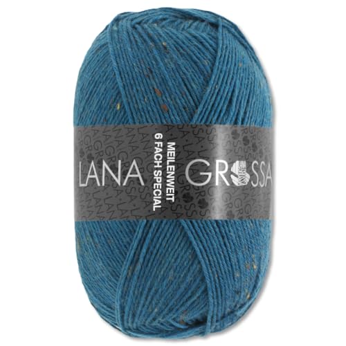 Frida's Wollhaus Lana Grossa 150 g Meilenweit 6-fach 150 Sockenwolle Stricken Garn 19 Farben (9236 | Petrol) von Frida's Wollhaus