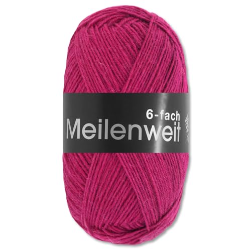 Frida's Wollhaus Lana Grossa 150 g Meilenweit 6-fach 150 Sockenwolle Stricken Garn 19 Farben (9245 | Pink) von Frida's Wollhaus