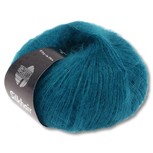 Frida's Wollhaus Lana Grossa 25 g Silkhair Mohair Superkid Seide Wolle Häkeln Stricken 43 Farben (23 | Petrol) von Frida's Wollhaus