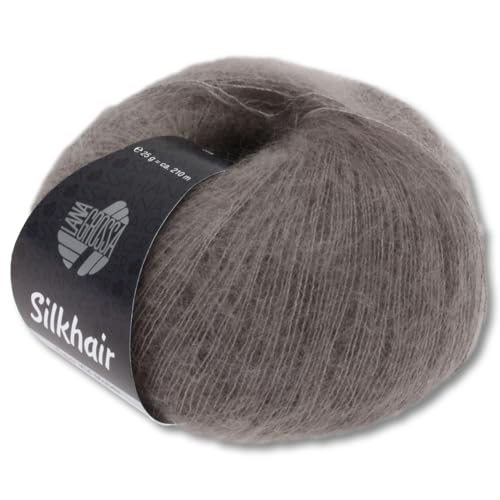 Frida's Wollhaus Lana Grossa 25 g Silkhair Mohair Superkid Seide Wolle Häkeln Stricken 43 Farben (35 | Taupe) von Frida's Wollhaus