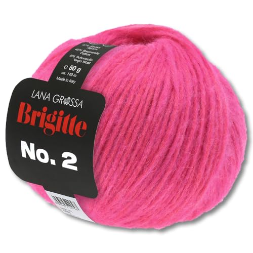 Frida's Wollhaus Lana Grossa 50 g Brigitte No. 2 Netzgarn Wolle Garn Alpaka Baumwolle 46 Farben (19 | Pink) von Frida's Wollhaus