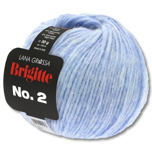 Frida's Wollhaus Lana Grossa 50 g Brigitte No. 2 Netzgarn Wolle Garn Alpaka Baumwolle 46 Farben (23 | Hellblau) von Frida's Wollhaus