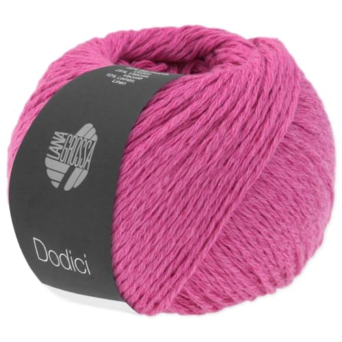 Frida's Wollhaus Lana Grossa 50 g Dodici Baumwolle Leinen Wolle Garn Stricken 20 Farben (08 | Pink) von Frida's Wollhaus